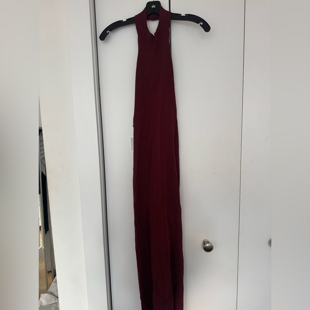 Zara Burgundy Backless Dress